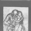 Old curiosity shop. Darley, Felix O. C. [Original pencil drawing of "Little Nell and her grandfather."]