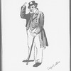 Pickwick papers. E., [--?] H[--?]. 2 original water color sketches of Dickens' characters, Alfred Jingle and Captain Cuttle