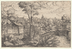 Landscape with a Farm and a Wooden Bridge
