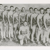 Group portrait of the Buffalo Bisons basketball team, with Pop Gates standing at center