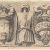 Short Dress Coat with a Sash between Pairs of Shields and Vases