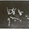 Tanaquil Le Clercq in first arabesque sur la pointe, Francisco Moncion, Jacques d'Amboise, Brooks Jackson and Nicholas Magallanes, all in arabesque in New York City Ballet's The Four Temperaments