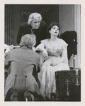 Richard Morse (back), William Hutt and Eileen Herlie in the stage production The Makropoulos Secret