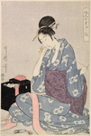 A woman sewing