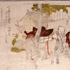 Rest stop (?). Man, woman and horse