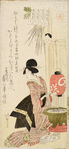 Woman with lantern and pot