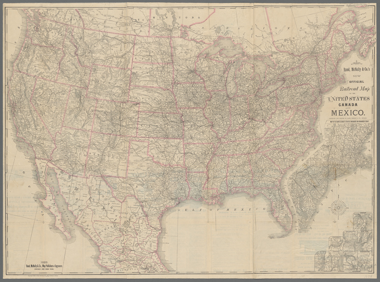 Rand McNally & Co.'s new official railroad map of the United States ...