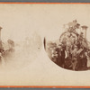 Group of men standing next to engine of the train, Steubenville, Ohio