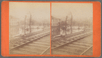 The Great Flood of February 7, 1884, [houses and railroad tracks in water], Steubenville, Ohio