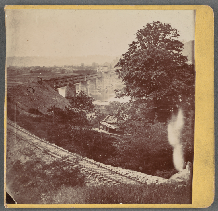 Bridge and railroad tracks, Ohio - NYPL Digital Collections