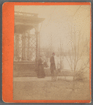 The Great Flood of Februrary 7, 1884 [man and woman standing next to a house overlooking the water], Steubenville, Ohio