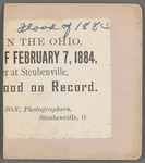 The Great Flood of Februrary 7, 1884 [man and woman standing next to a house overlooking the water], Steubenville, Ohio