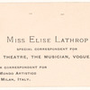 Lathrop, Elise