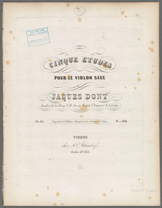 Cinque etudes pour le violon seul, ov. 33 
