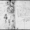 Cruikshank, George. Draft of an AL with pencil sketch at end, to Dickens