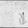 Cruikshank, George. Draft of an AL with pencil sketch at end, to Dickens