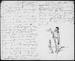 Cruikshank, George. Draft of an AL with pencil sketch at end, to Dickens