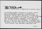 Ainger, Alfred. 13 ALS [37 p.] to Alexander Macmillan. Mentions Charles Dickens