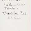 Donald Saddler and Jerome Robbins on Ballet Theatre Tour in Bloomington Indiana