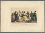 Sketch of a ball at Almack's, 1815. Beau Brummel [sic] in deep conversation with the Duchess of Rutland, Comte de St. Antonio, Princess Esterhazy, Sir George Warrender, Count St. Aldigonde
