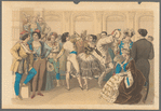 A fancy-dress ball with a couple in Spanish costume at center