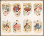 Eight ballerinas in folk costumes