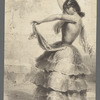 Female dancer, facing left, right arm raised