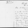 Chapman, [John]. ALS to