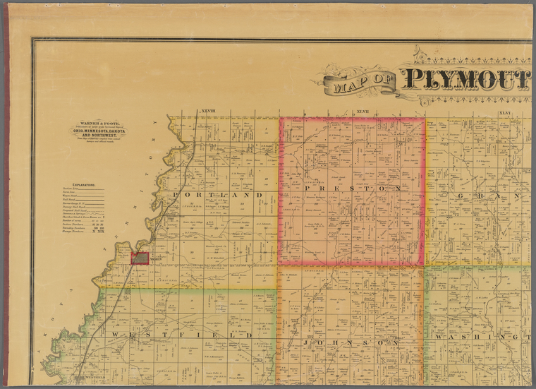 Map of Plymouth County, Iowa - NYPL Digital Collections