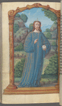 Full-page miniature of the Salvator Mundi:  Christ holding a globe and a cross