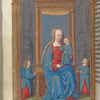 Full-page miniature of the Virgin and Infant Jesus enthroned