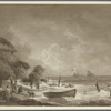 Marine view back of the Isle of Wight.