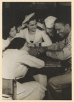 Co-Chairman of Senior Hostess Committee - Osceola Archer; Junior Hostess Elaine Kent; French Sailor Marcel Gonthier; U.S.C.G. Frank Piro (”Killer Joe”); Sergeant “Jimmie” Daniels
