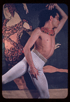Hugh Laing with poster "Nijinski"