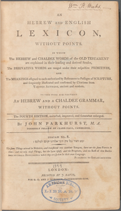 An Hebrew and English lexicon, without points 