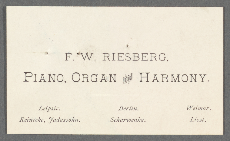 Riesberg, F.W - NYPL Digital Collections