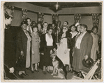Augusta Savage (fourth from right) with a group visiting from the Chicago Institute for the Blind