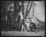 Act I, Scene Two: A policeman (Robert Byrn) and Mr. Bascombe (Franklyn Fox) warn Julie (Iva Withers) about Billy (John Raitt) as the couple sit on a bench in the park