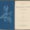 Cyanotype reproduction of seaweed (Ptilota Plumosa) ; Proceedings of the Royal Philosophical Society of Glasgow, Vol. XXI, 1889-90 [Title page]