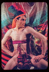Hugh Laing in fantastic improvised Indian costume
