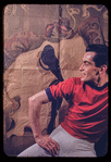 Hugh Laing with French poster