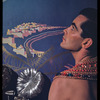 Hugh Laing with poster