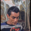 Hugh Laing with poster