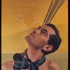 Hugh Laing with Italian poster