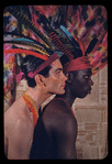 Hugh Laing and Alan Meadows in improvised fantastic Indian costumes