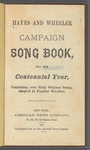 Hayes and Wheeler campaign song book, for the centennial year
