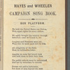Hayes and Wheeler campaign song book, for the centennial year