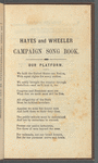 Hayes and Wheeler campaign song book, for the centennial year