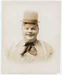 Publicity photograph of Roscoe "Fatty" Arbuckle in bowler hat