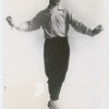 Vaslav Nijinsky in fifth position relevé in practice clothes